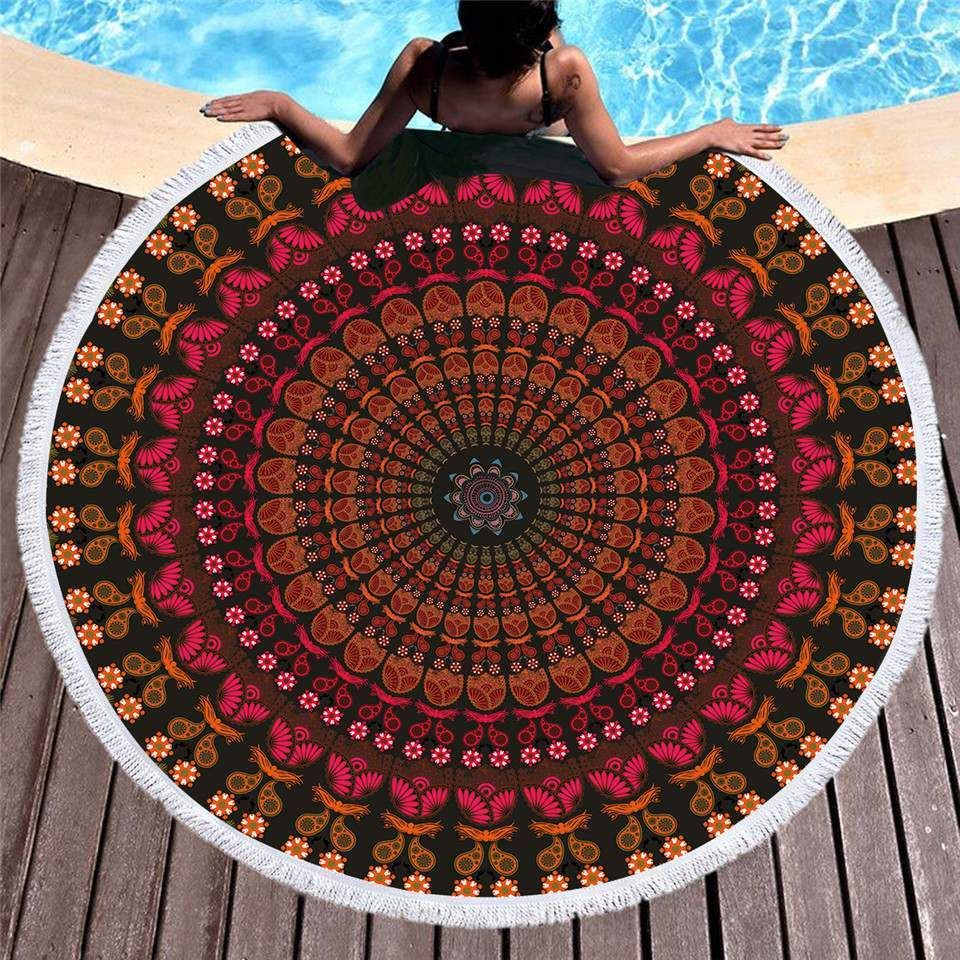 Bohemia Roundie Circle Pattern Printed Round Beach Towel