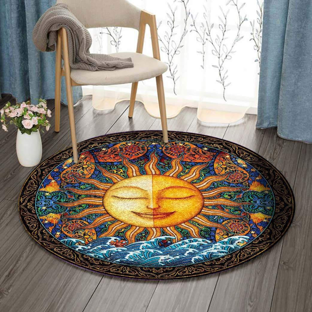 Bohemian Celestial Round Carpet
