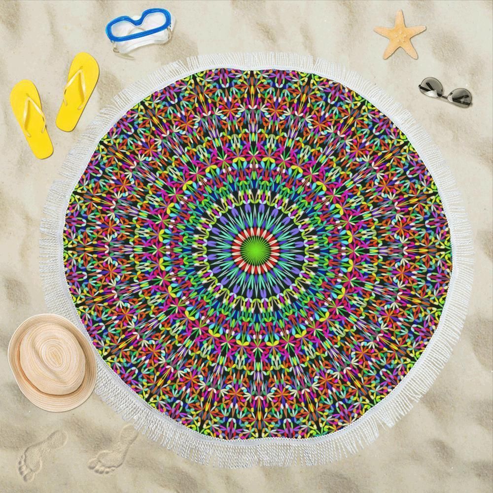 Bohemian Colorful Style Printed Round Beach Towel