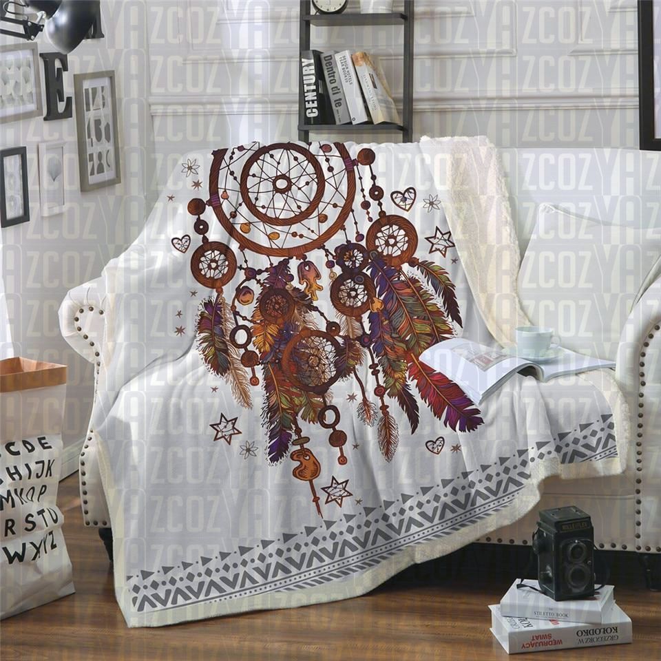 Bohemian Dreamcatcher Sherpa Fleece Blanket