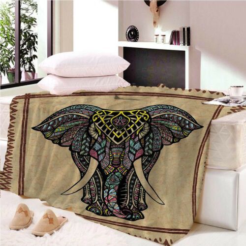 Bohemian Elephant Sherpa Fleece Blanket