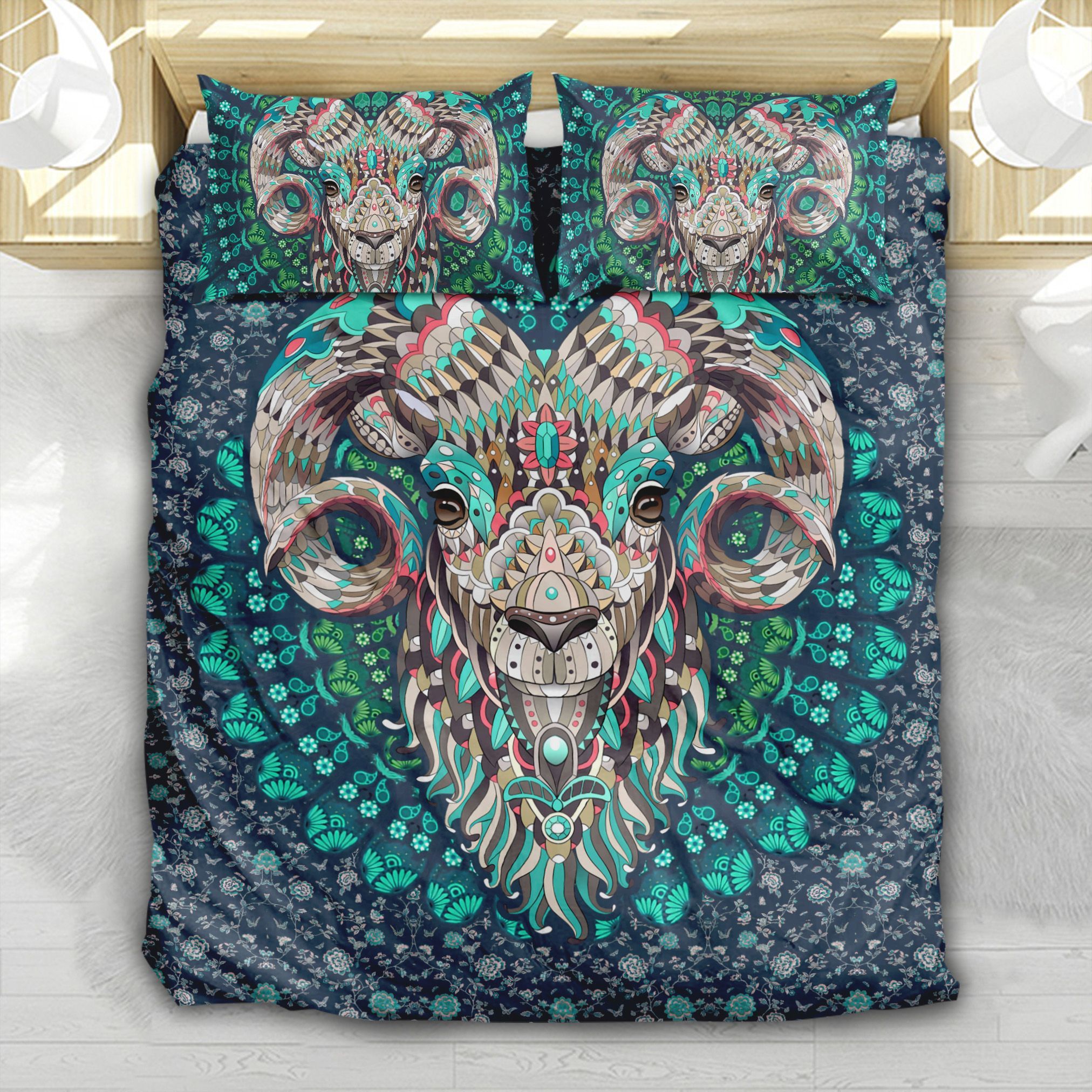 Bohemian Goat Head Bedding Set