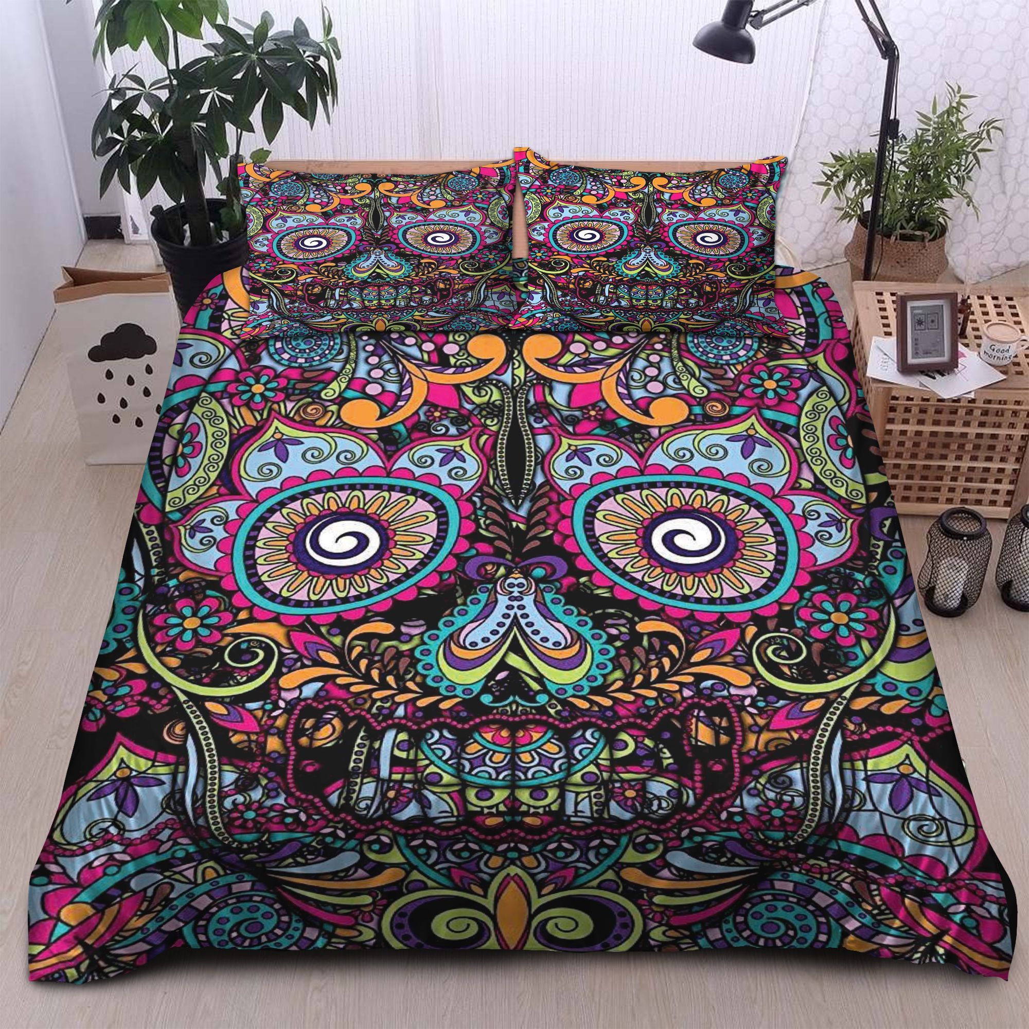 Bohemian Pattern In Skull Bedding Set