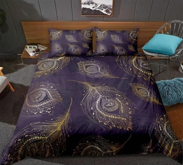 Bohemian Retro Feathers Bedding Set