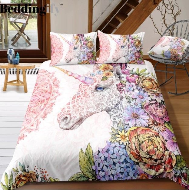 Bohemian Unicorn Bedding Set