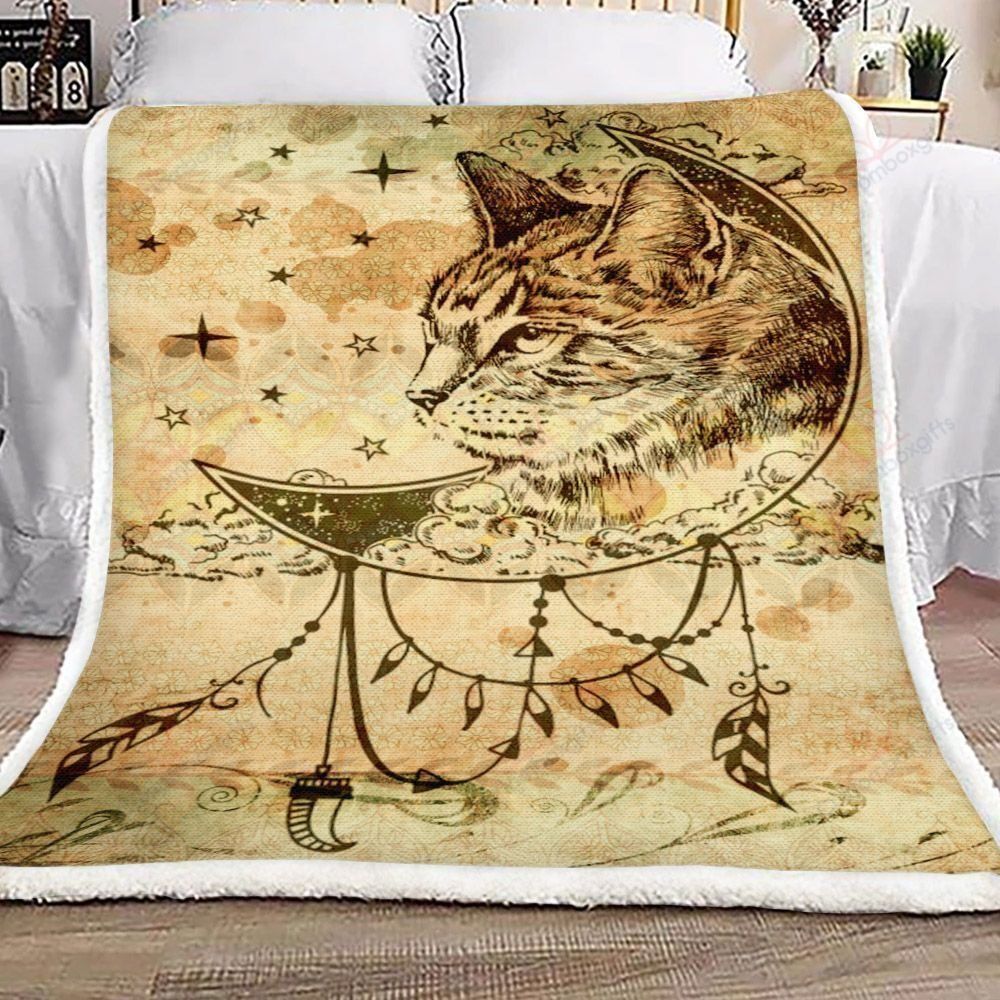Boho Cat Fleece Blanket