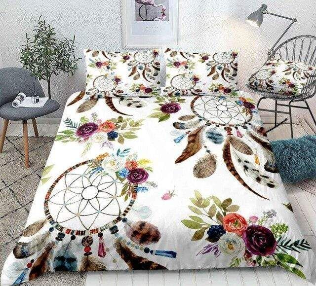Boho Feathers Dreamcatcher Bedding Set