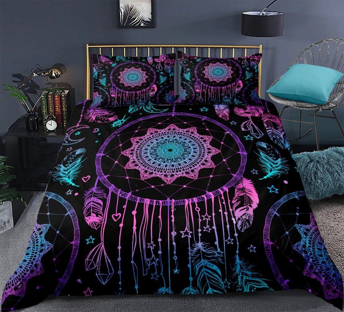 Boho Galaxy Pink And Blue Bedding Set