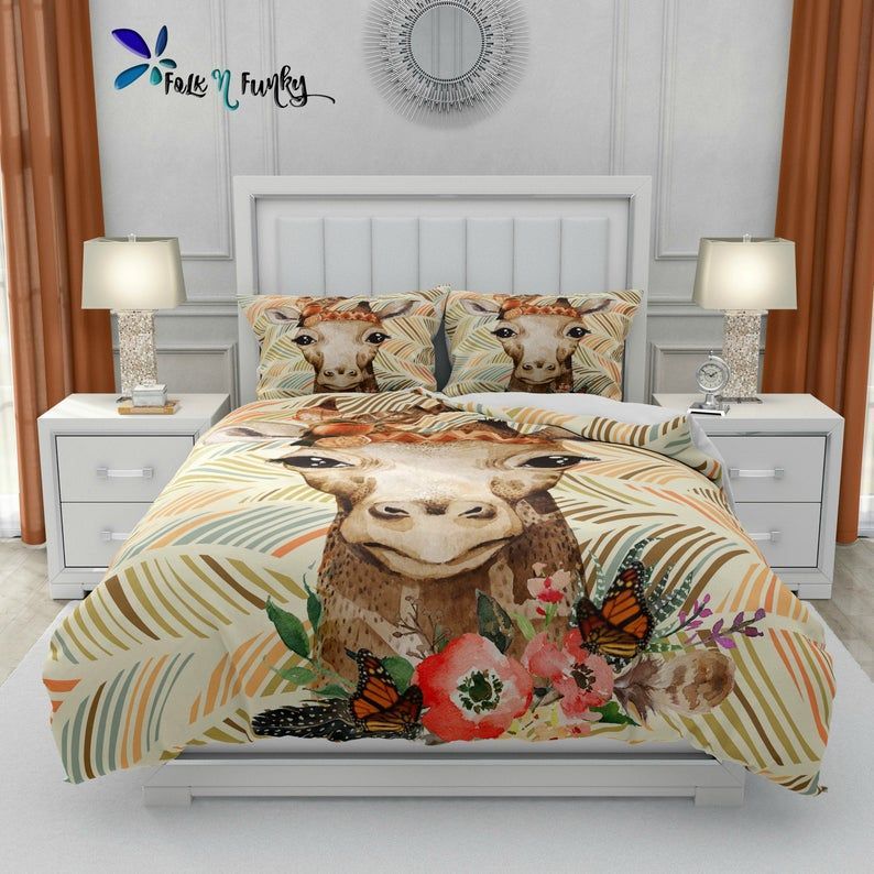 Boho Giraffe Bedding Set