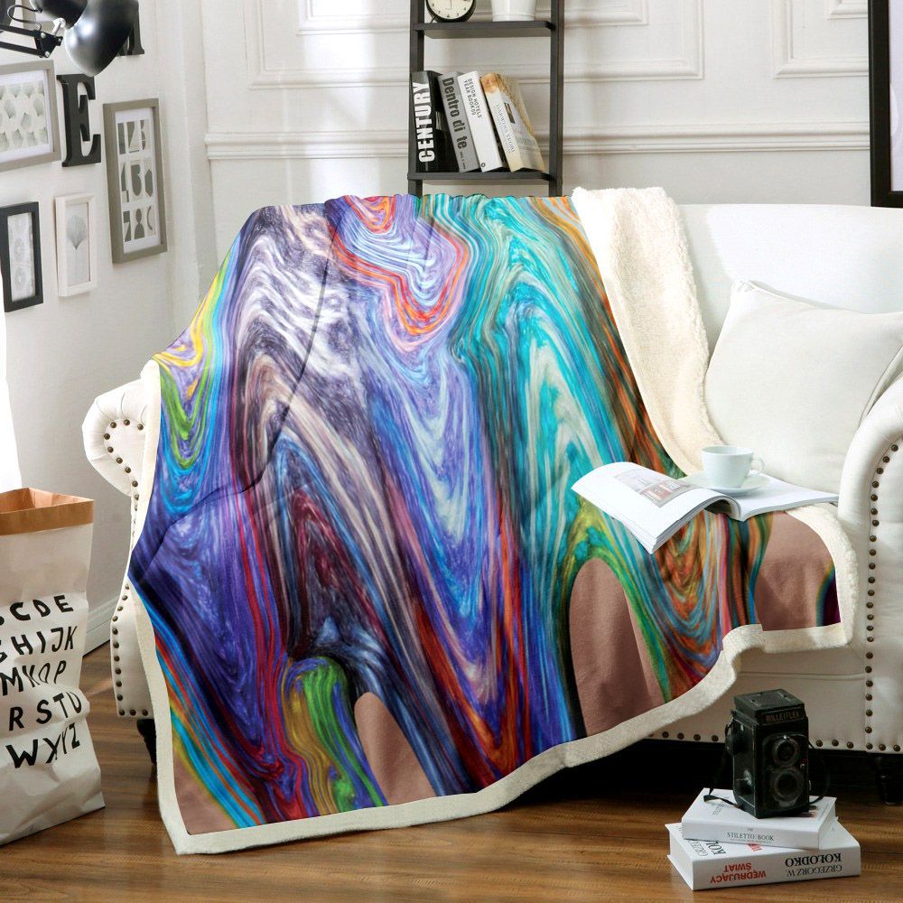 Boho Hippie Swirls Sherpa Fleece Blanket