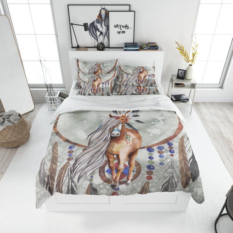 Boho Horse Bedding Set