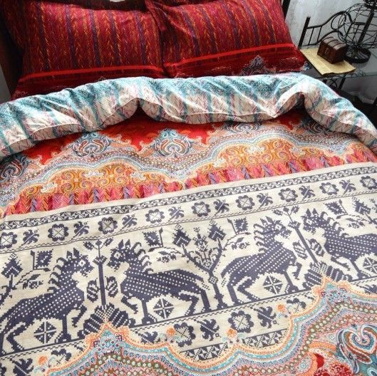 Boho Horse Bedding Set
