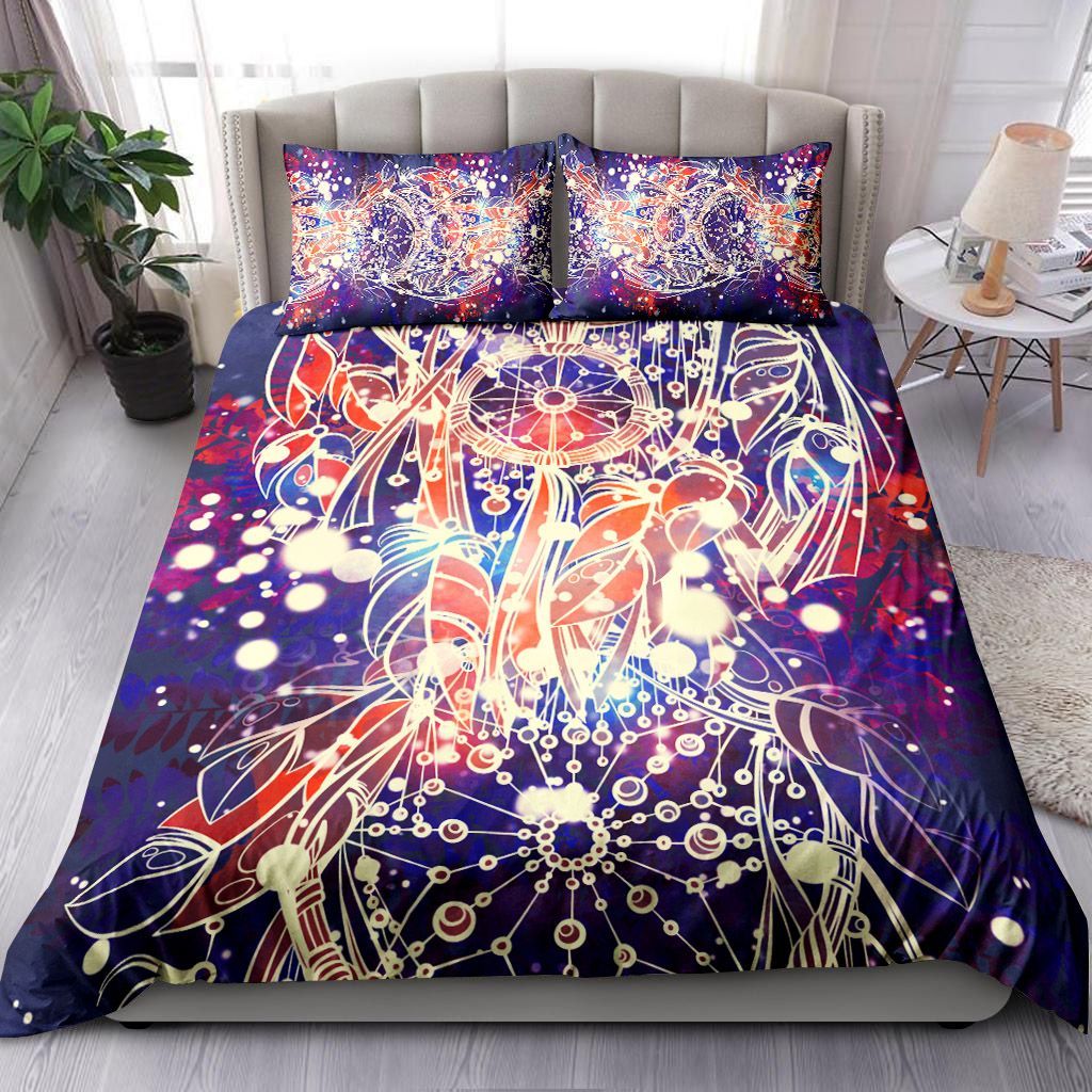 Boho Magic Dreamcatchers And Fern Leaves Bedding Set