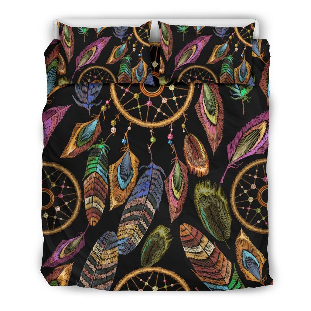 Boho Peacock Dream Catcher Feather Cool Design Comfortable Bedding Set