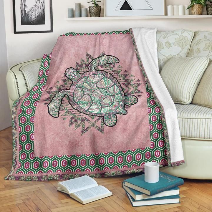 Boho Turtle Sherpa Fleece Blanket