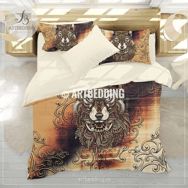 Boho Wolf Spirit Bedding Set