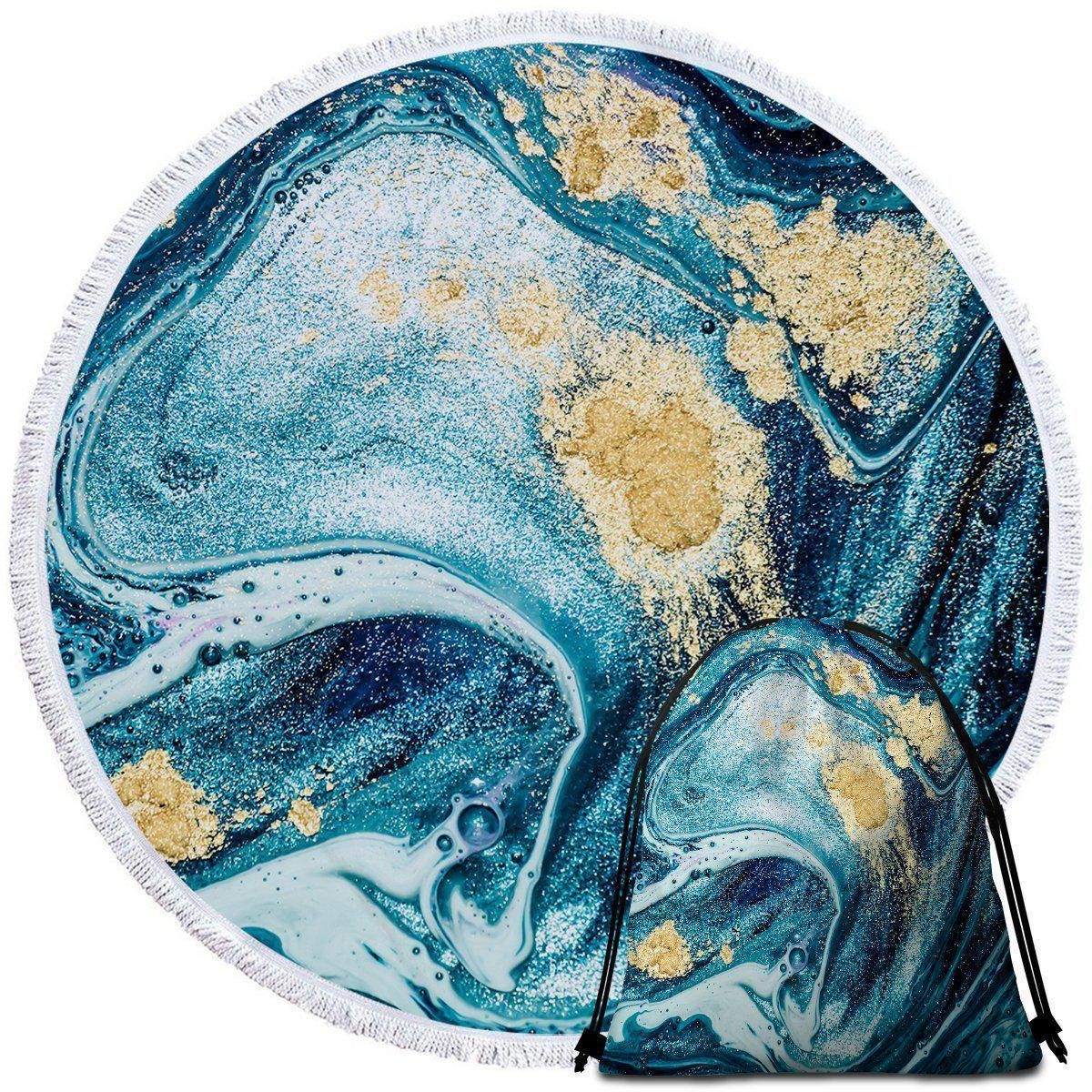 Bondi Beach Liquid Printed Round Beach Towel