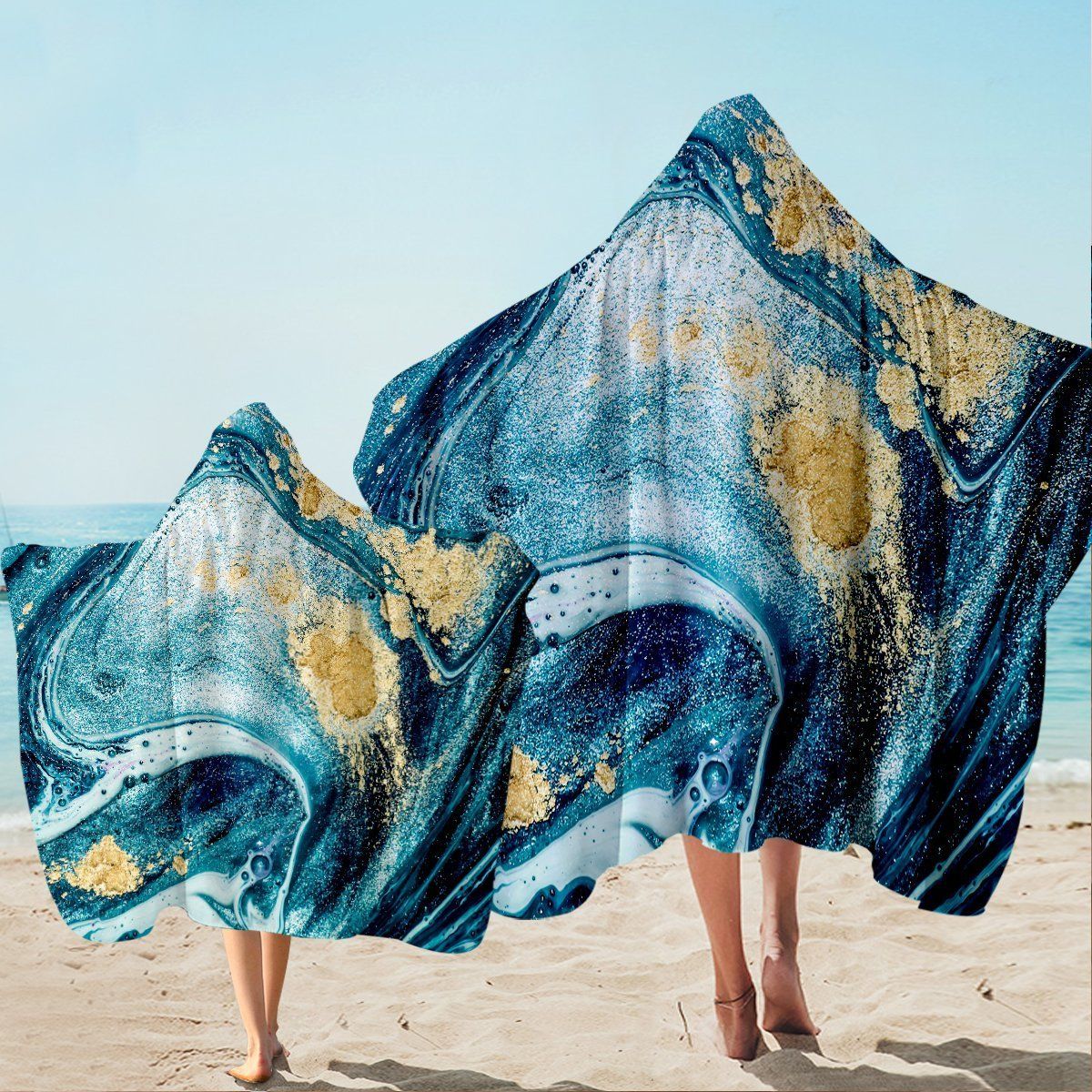 Bondi Beach Pattern Printed Hooded Towel