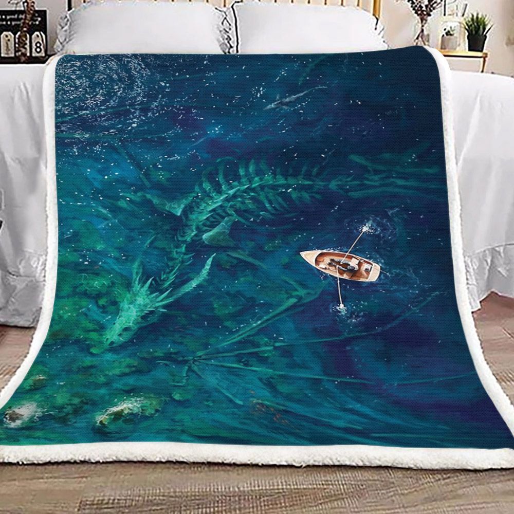 Bone Dragon Sherpa Fleece Blanket