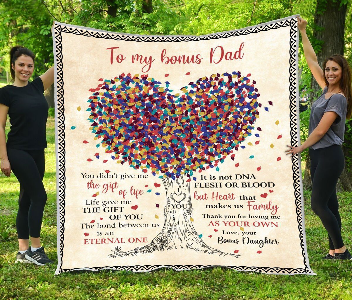 Bonus Dad Thanks For Loving Me As Your Own Sherpa Fleece Blanket