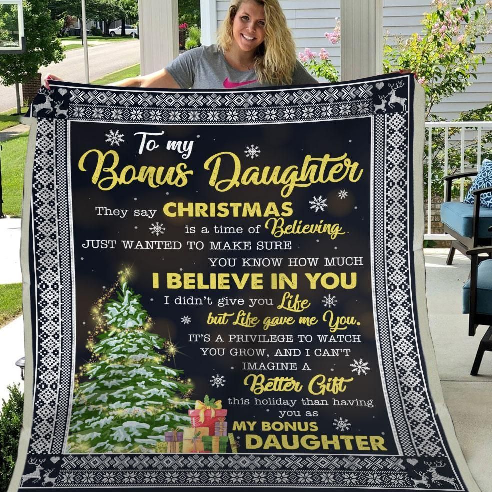 Bonus Daughter Life Gave Me You Sherpa Fleece Blanket