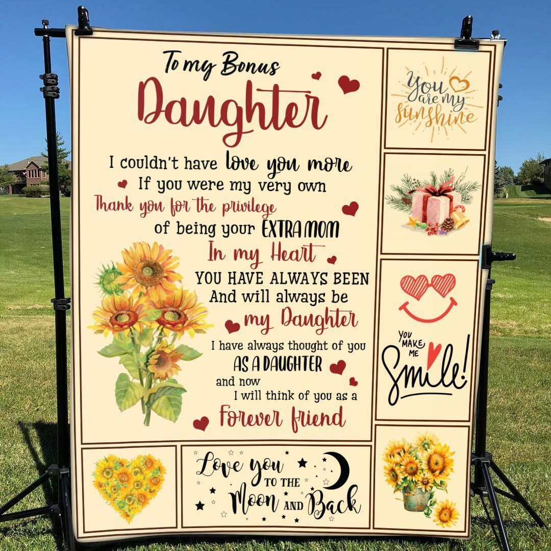 Bonus Daughter Will Think Of You As A Forever Friend Sherpa Fleece Blanket