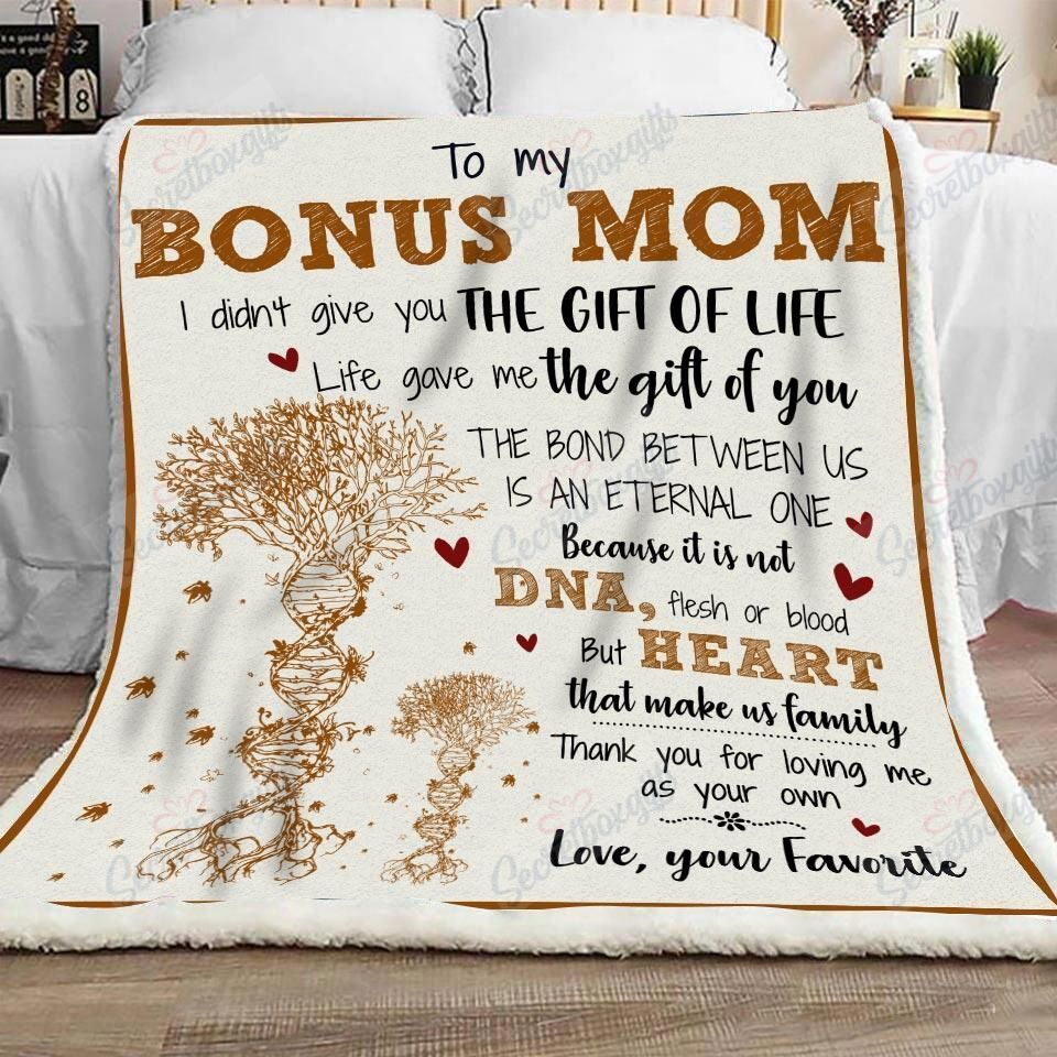Bonus Mom Thank You For Loving Me Fleece Blanket