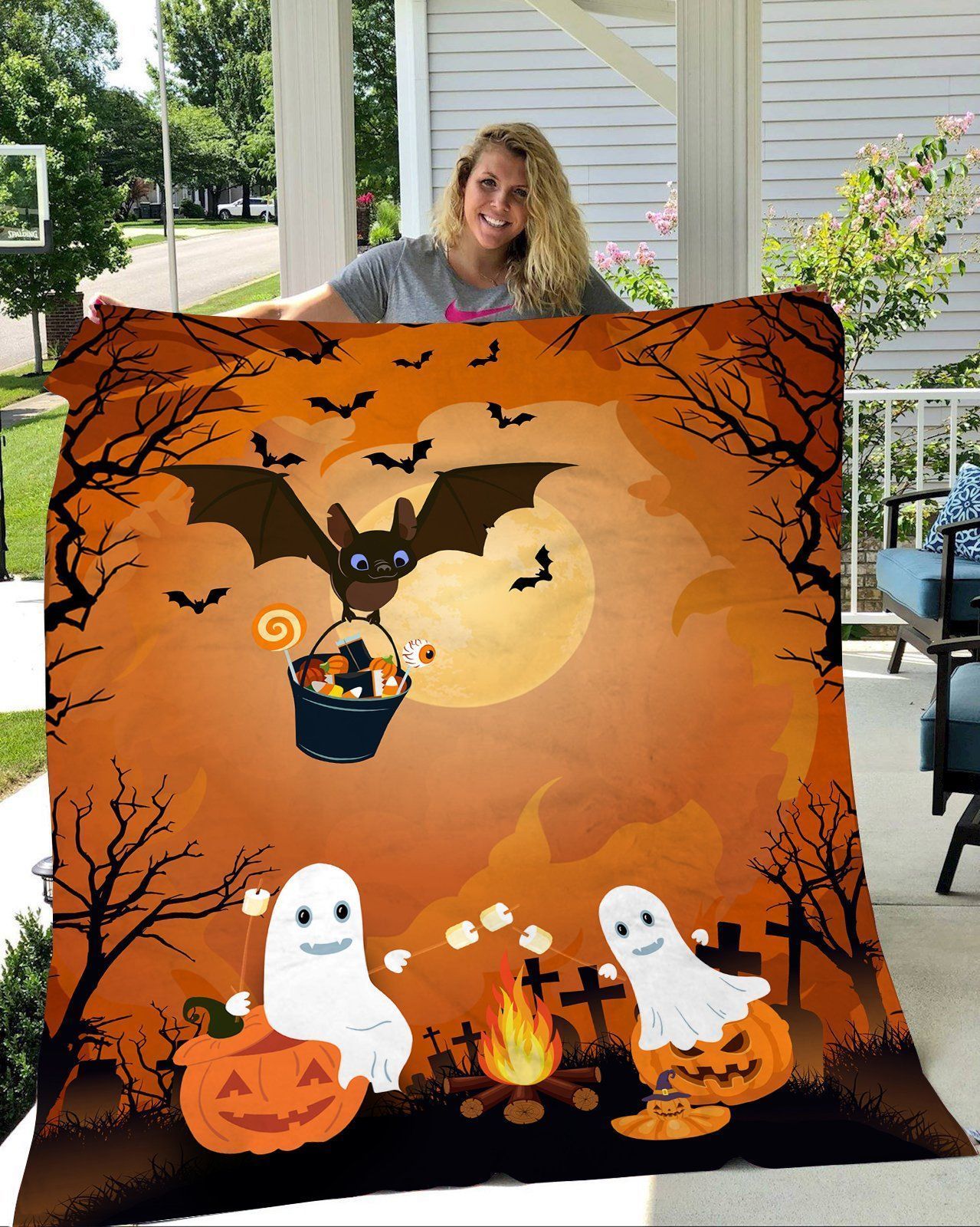 Boo Camping Sherpa Fleece Blanket