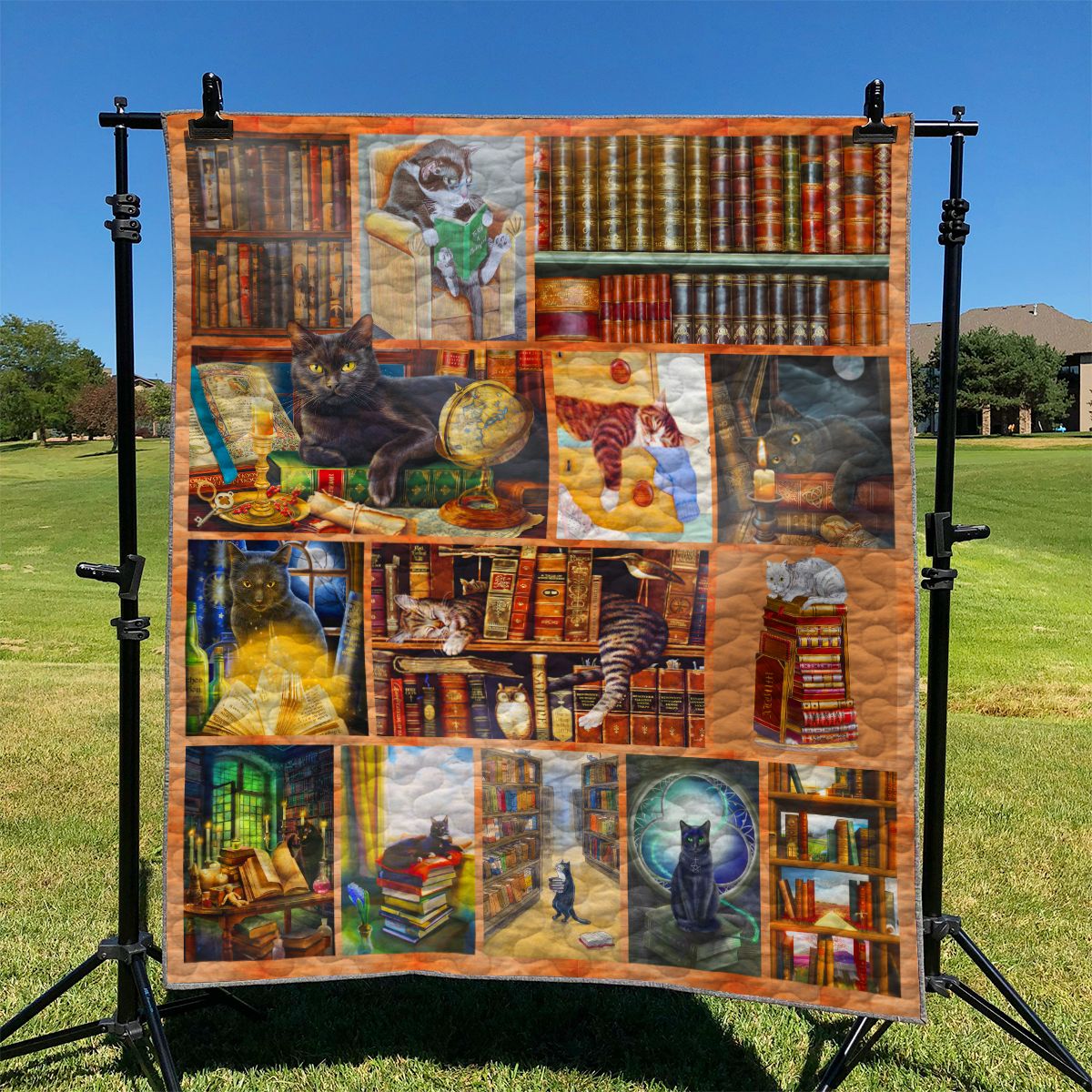 Book And Cat NI1301001YA Quilt Blanket