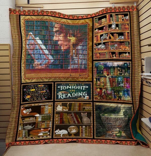 Book And Cat Not Tonight Im Reading Quilt Blanket DHC31121799TD