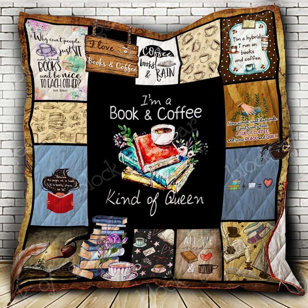 Book And Coffee CL22100088MDQ Quilt Blanket