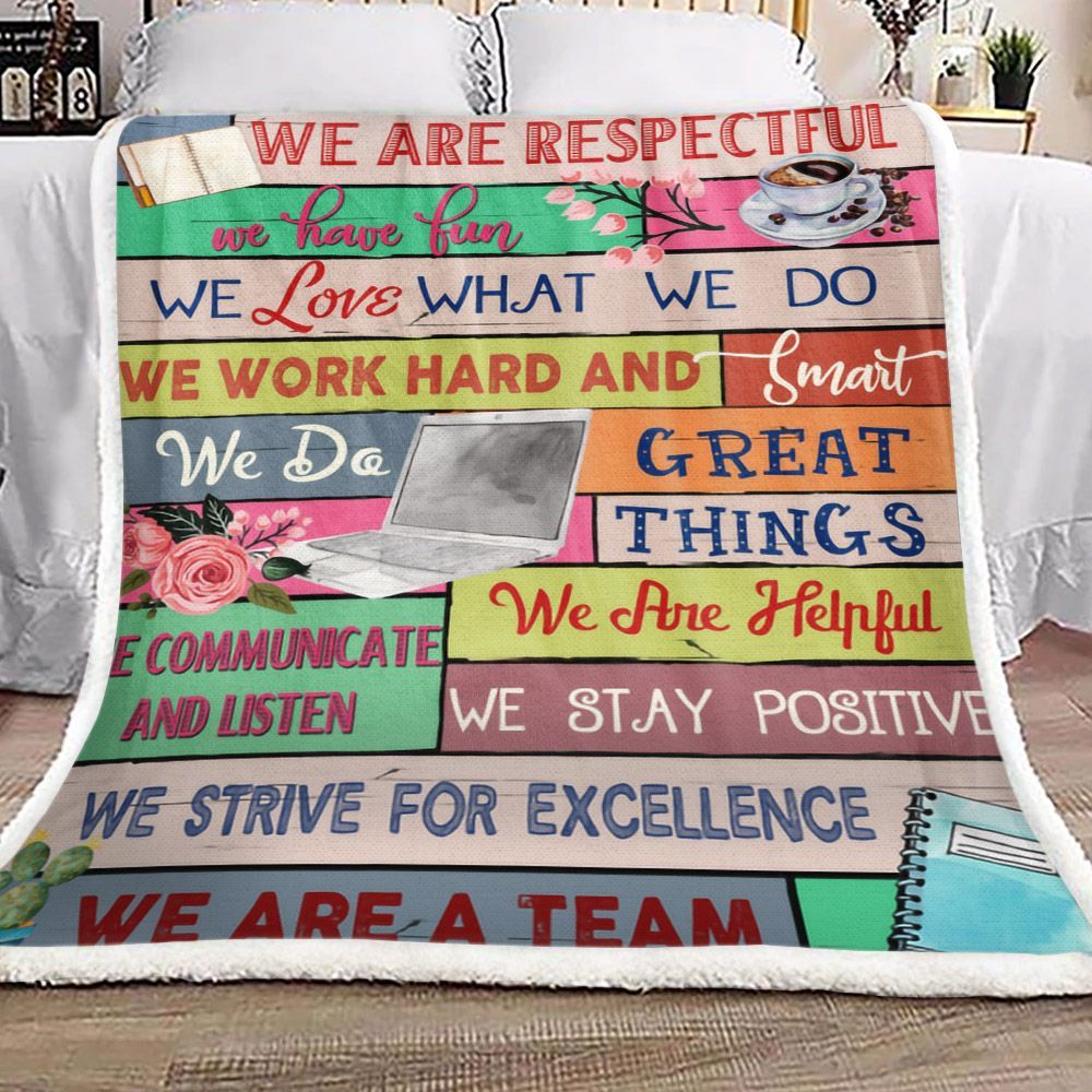Book Coffee We Are A Team Sherpa Fleece Blanket
