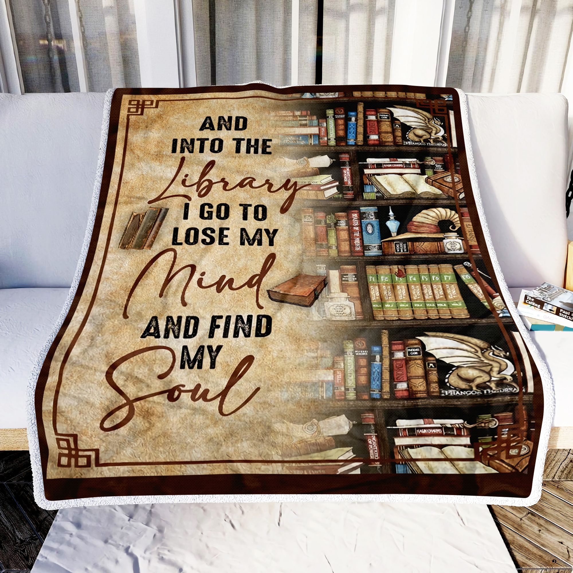 Book Into The Library Fleece Blanket
