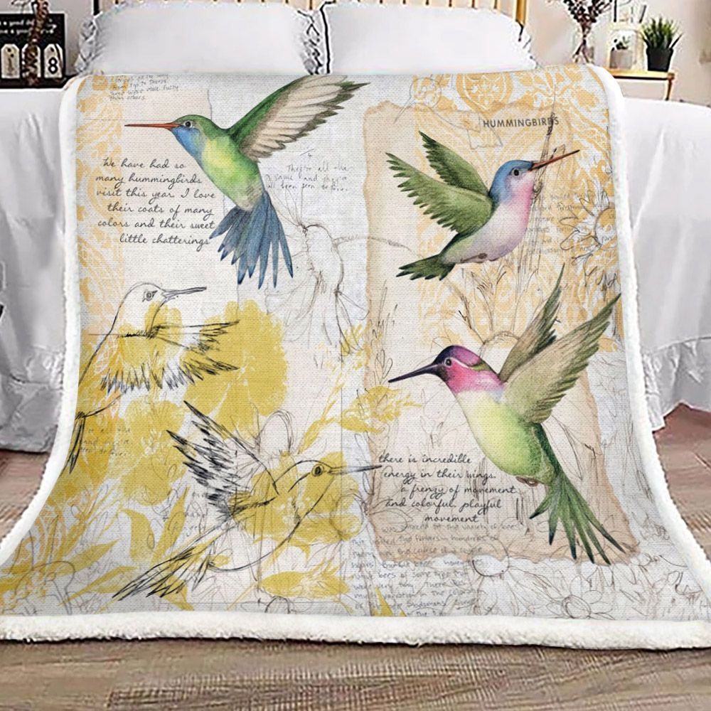 Book Of Hummingbirds Sherpa Fleece Blanket