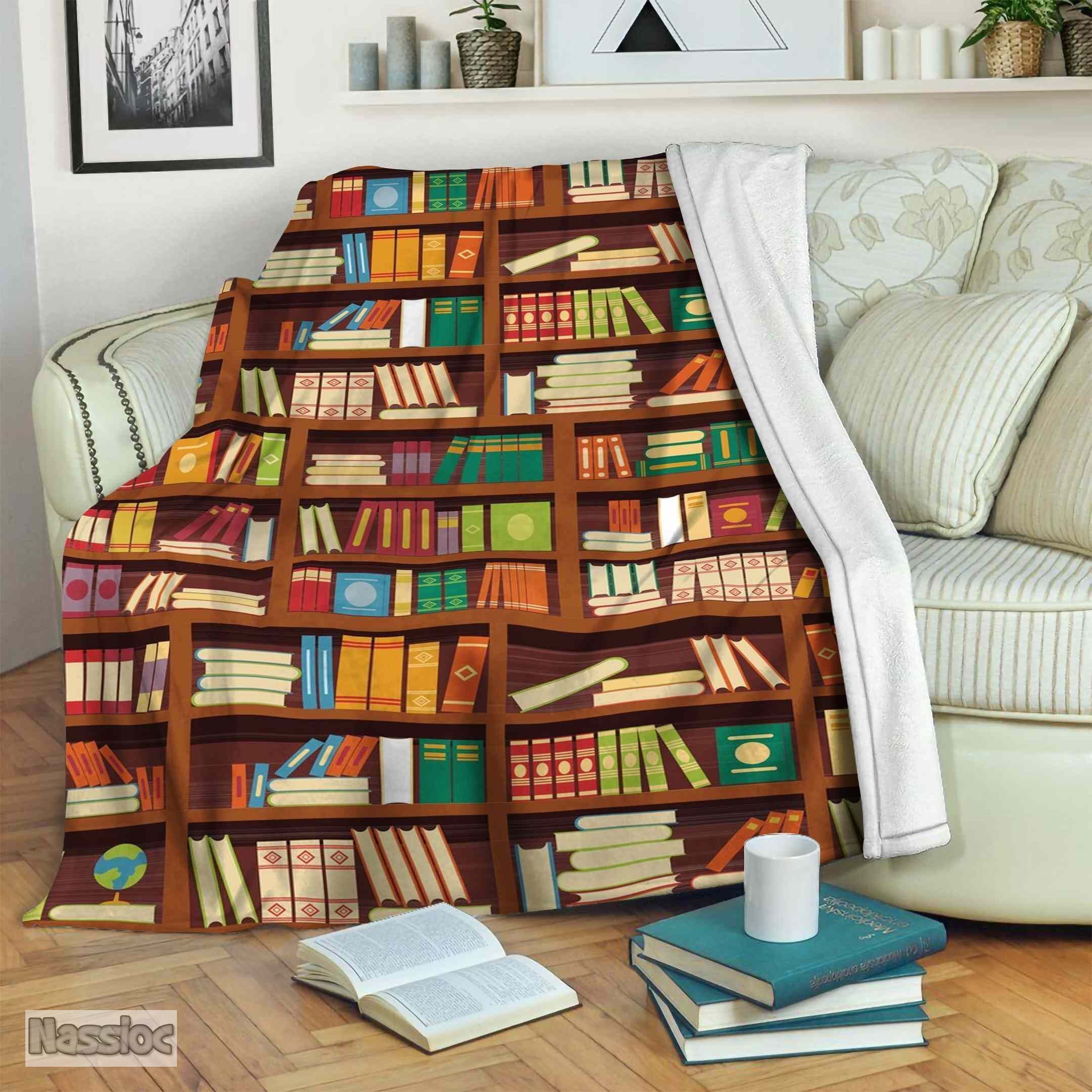 Book Pattern Fleece Blanket