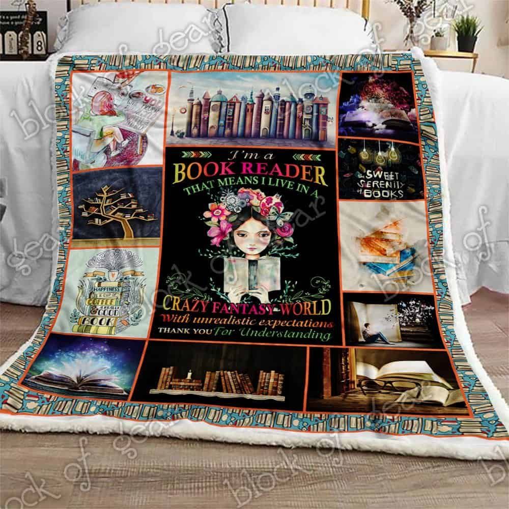 Book Reader Fleece Blanket