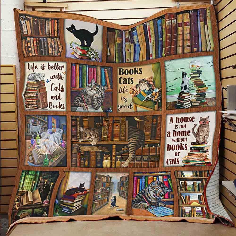 Books And Cat GS-CL-KC0508 Quilt Blanket