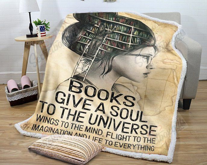 Books Give A Soul To The Universe Wings To The Mind Fleece Blanket
