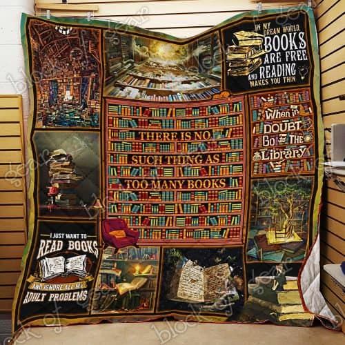 Books Reading CL19100147MDQ Quilt Blanket