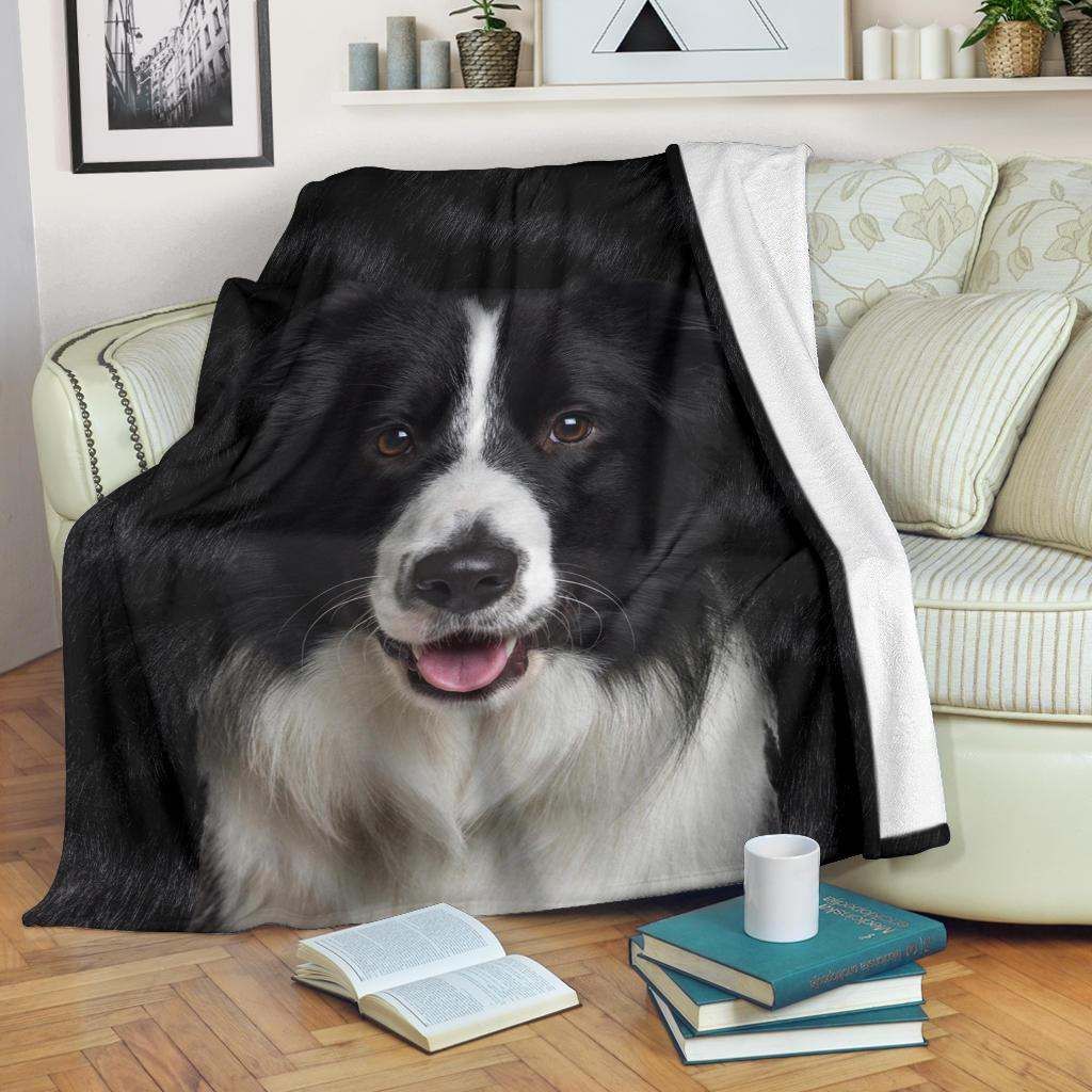 Border Collie Face Hair Blanket