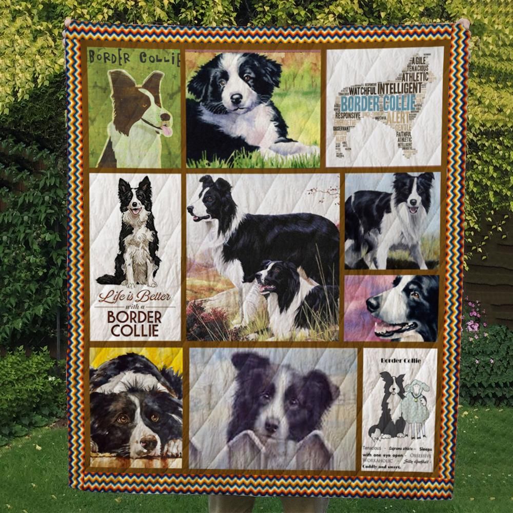 Border Collie Athlete CL10100061MDQ Quilt Blanket