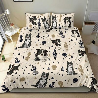 BORDER COLLIE BLACK BEDDING CUTE