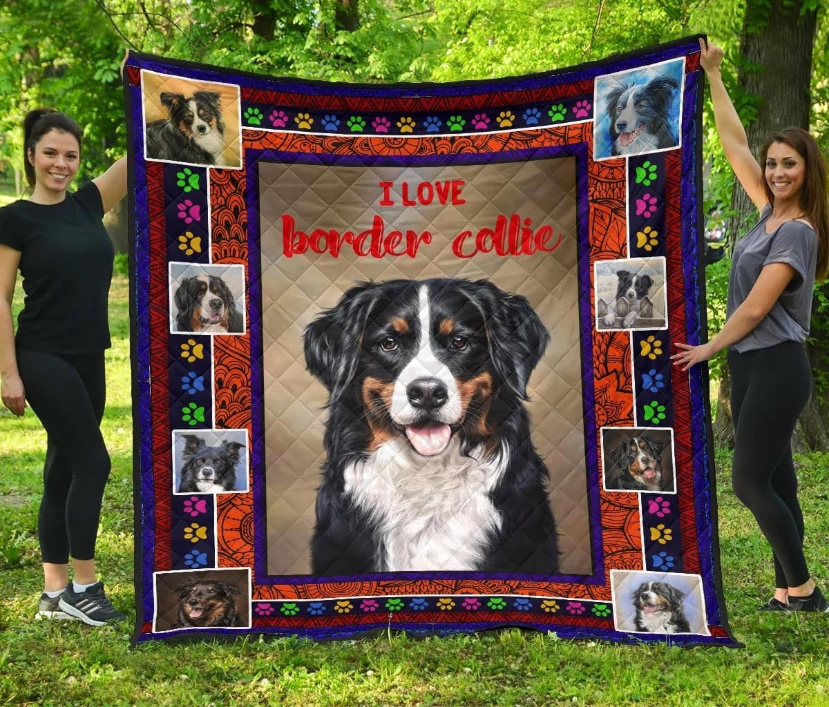 Border Collie Border Collie Paw Quilt Blanket Dhc03011391Dd