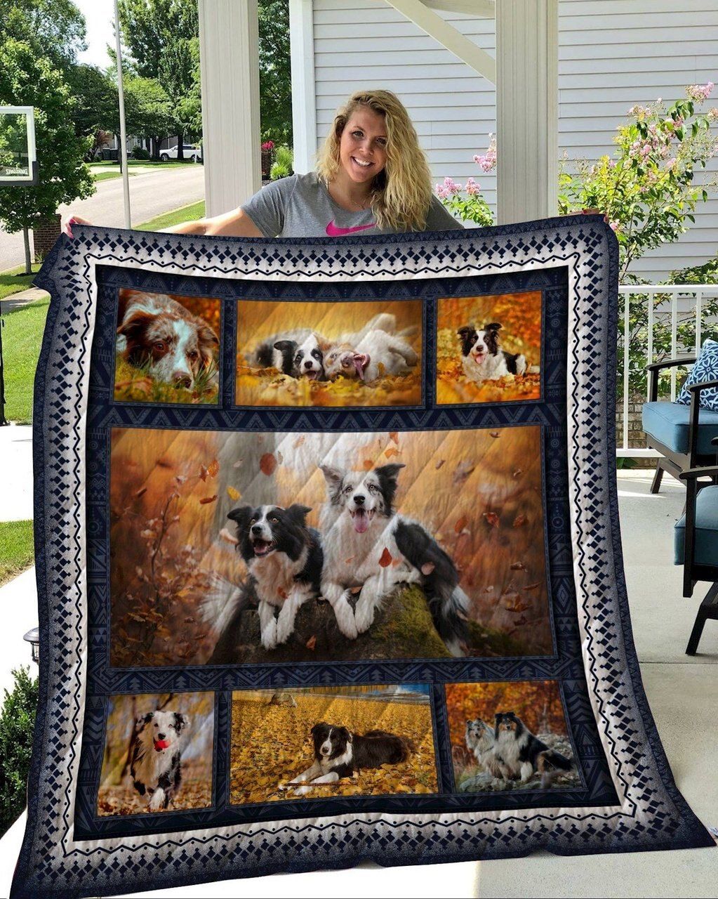 Border Collie Breakfast Club Quilt Blanket DHC020120530TD