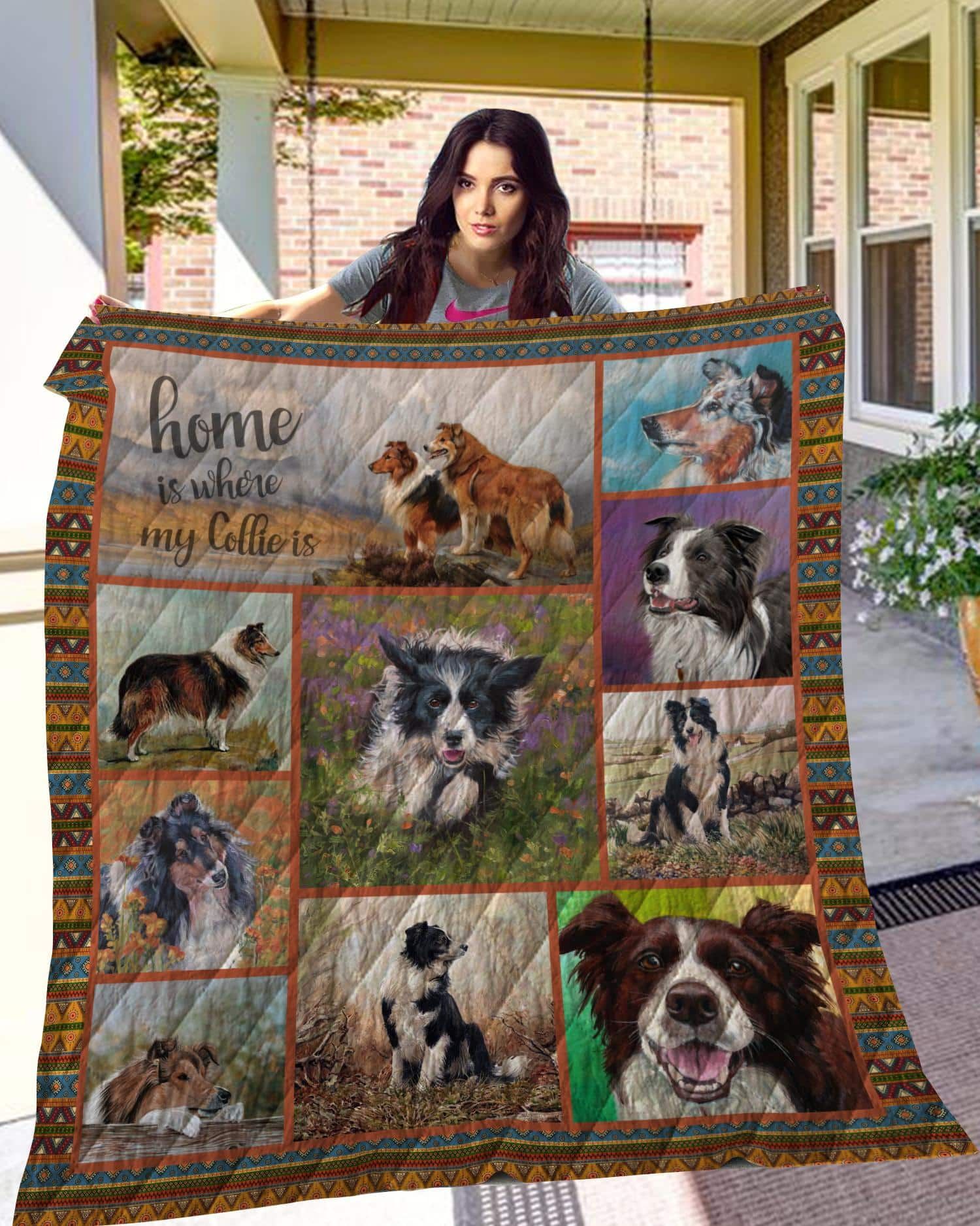 Border Collie Call Me Maybe Quilt Blanket DHC3112365TD