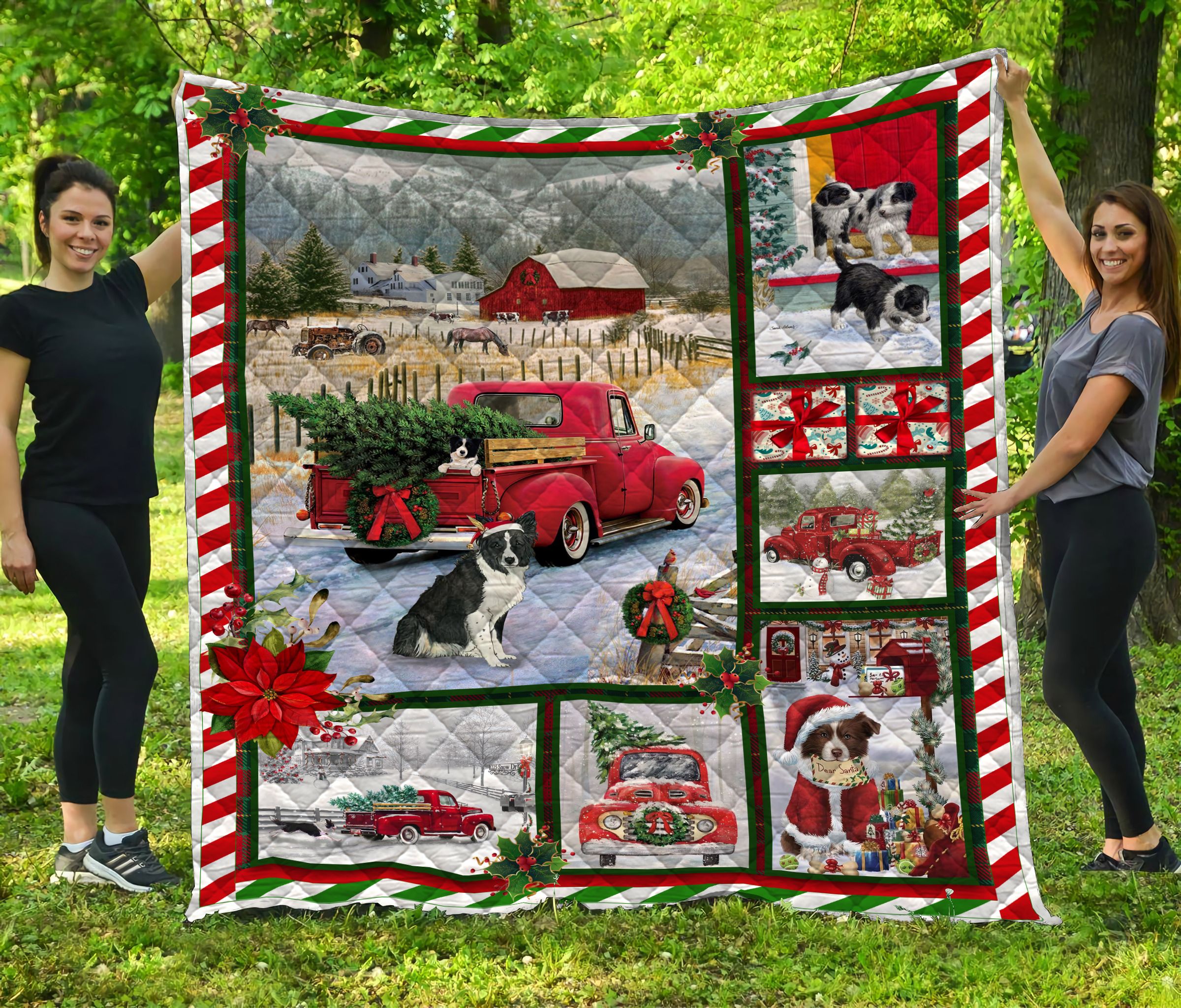 Border Collie Christmas MMC1411703 Quilt Blanket