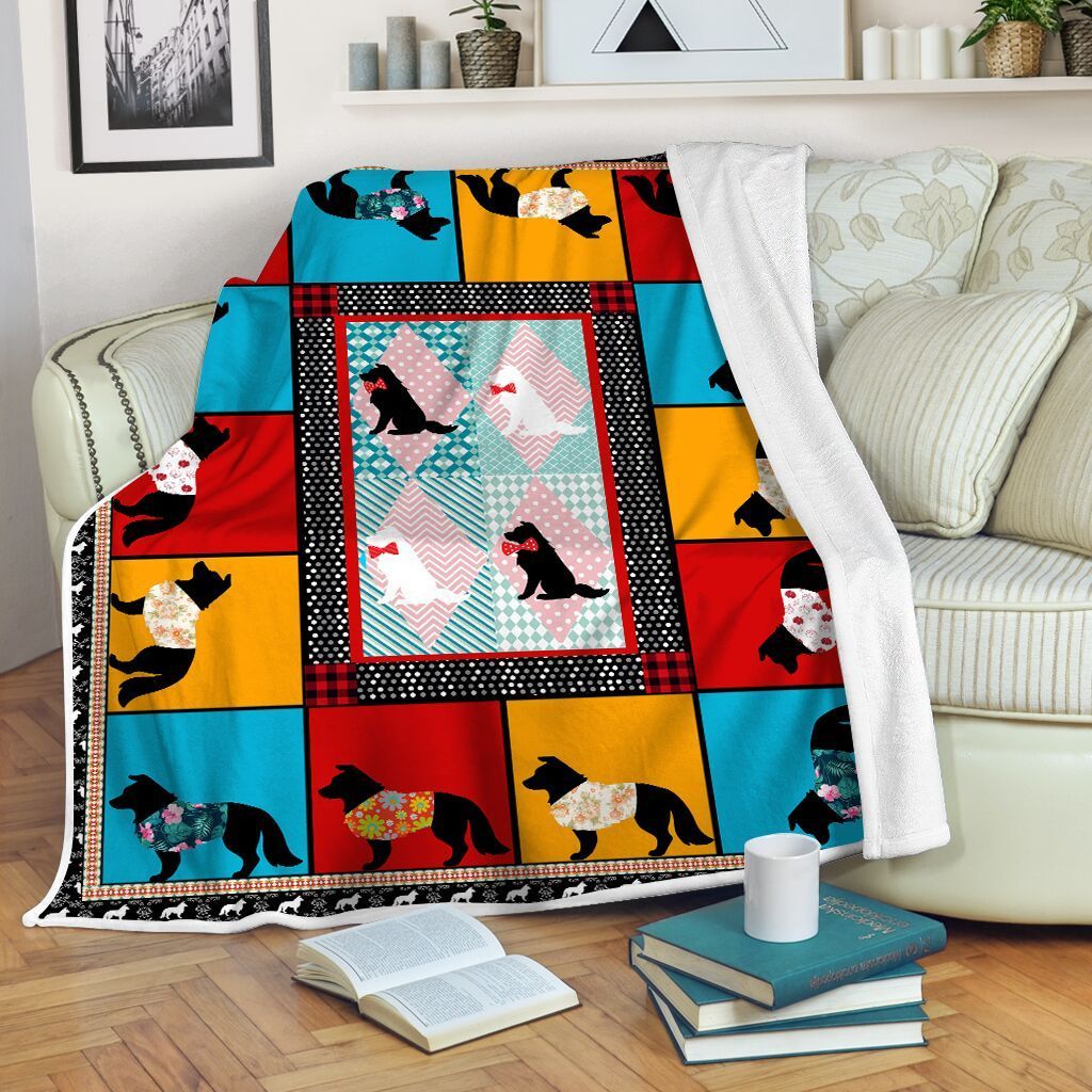 Border Collie Sherpa Fleece Blanket