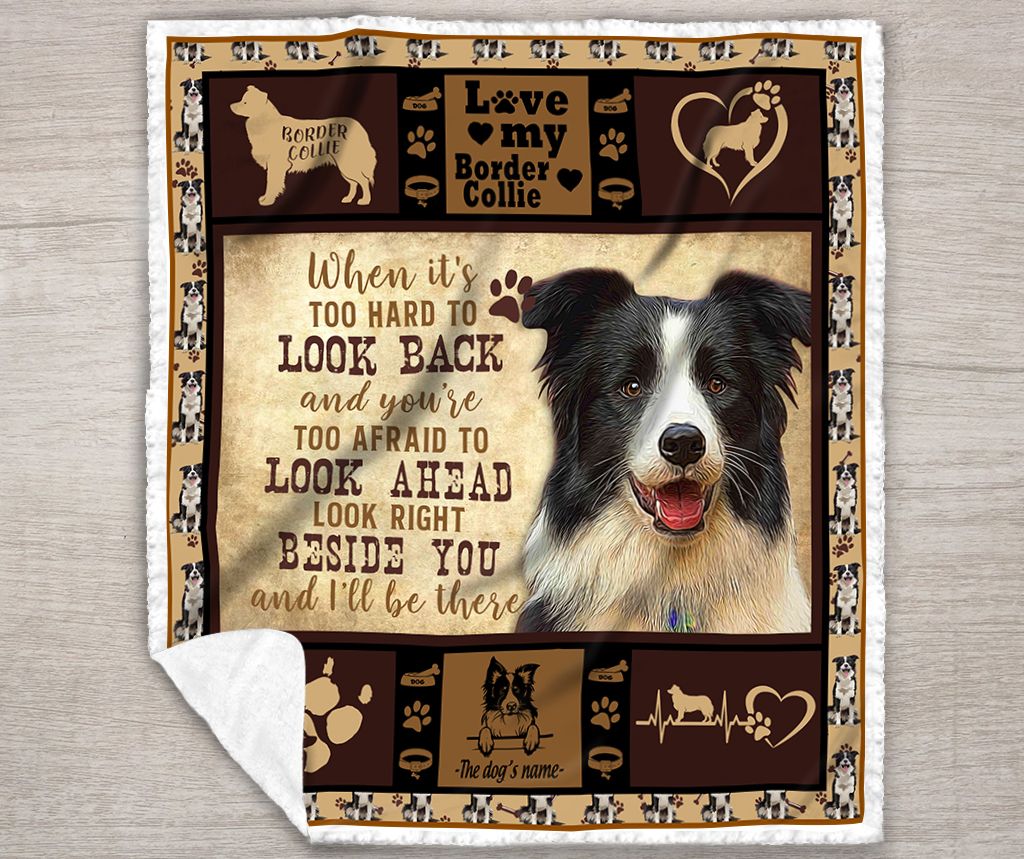Border Collie Sherpa Fleece Blanket