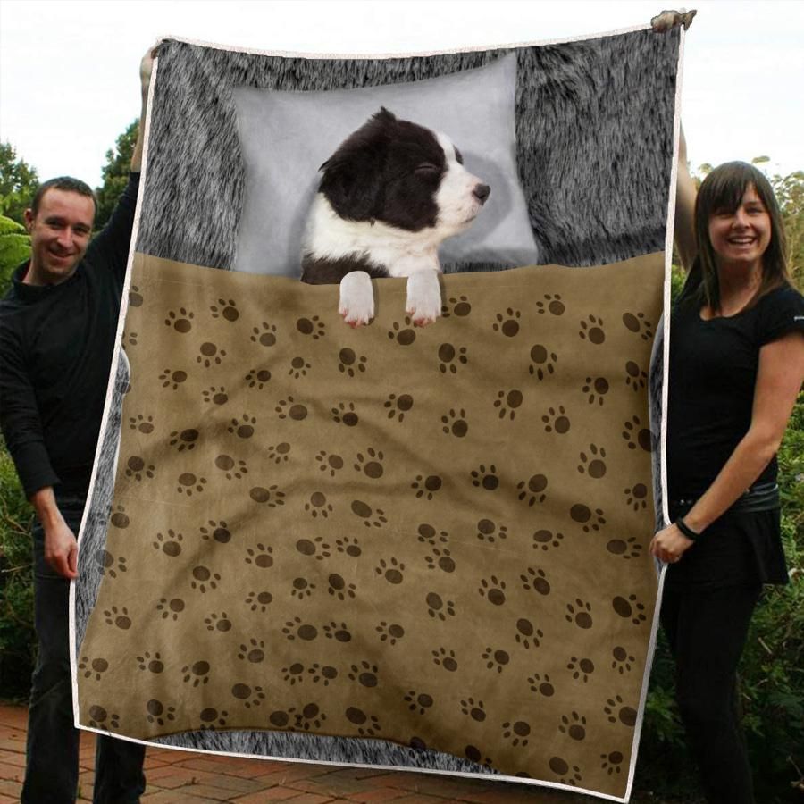 Border Collie Sherpa Fleece Blanket