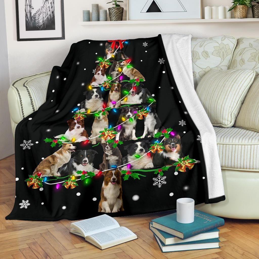 Border Collie Sherpa Fleece Blanket